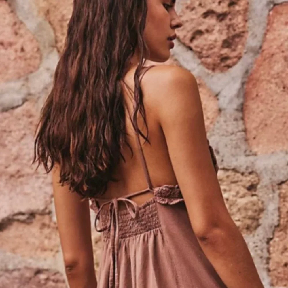 Free People Lovey Maxi Dress in BROWNIE XL NWT - Picture 5 of 8